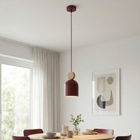 Mesi hanglamp hout 1-lichts bordeaux