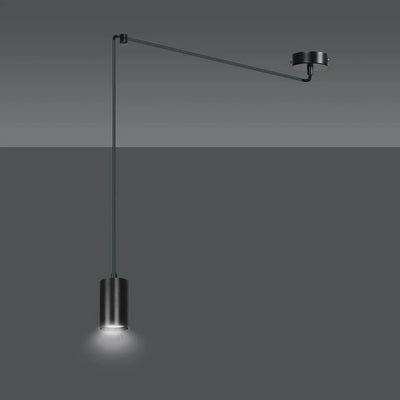 TRAKER 1-lichts hanglamp - Zwart metaal