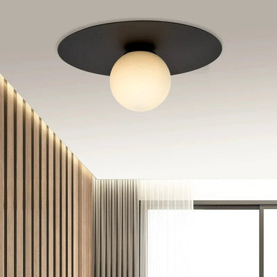 SOLAR 1-lichts plafondlamp - Wit glas