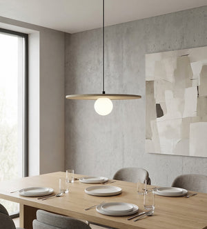 Calma hanglamp wit glas 1-lichts beige