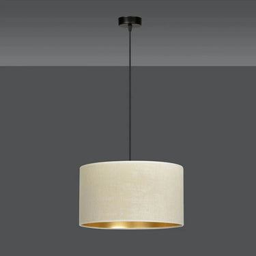 HILDE 1-lichts hanglamp - Zwart frame - Crème kap