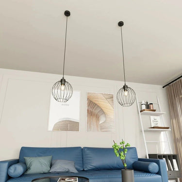 NANDO 1-lichts hanglamp - Zwart draadframe