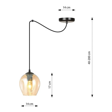 LEVEL 1-lichts hanglamp - Amber glas
