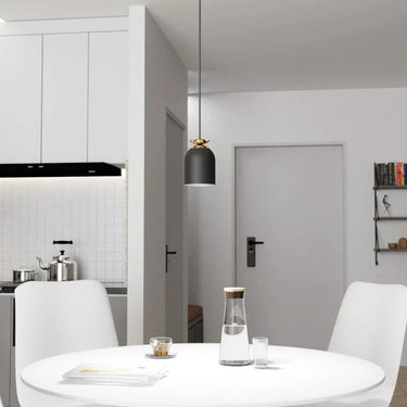 TARGET 1-lichts hanglamp - Zwart met gouden accent