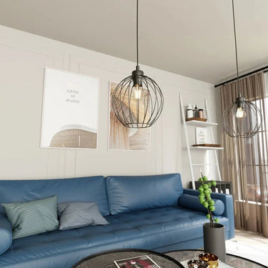 NANDO 1-lichts hanglamp - Zwart draadframe