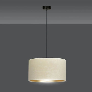 HILDE 1-lichts hanglamp - Zwart frame - Crème kap