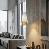 Moda hanglamp textiel 1-lichts wit goud