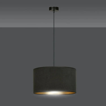 HILDE 1-lichts hanglamp - Zwart fluweel met goud
