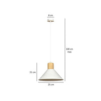 ROWEN 1-lichts hanglamp - Wit - afbeelding 2