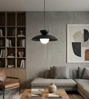 Mulan hanglamp wit glas 1-lichts zwart