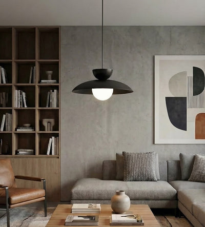 Mulan hanglamp wit glas 1-lichts zwart