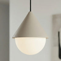 Giro hanglamp wit glas 1-lichts mokka