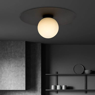 SOLAR 1-lichts plafondlamp - Wit glas