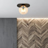 PLAZA 1-lichts plafondlamp - Amber glas plafondlamp met ronde bol - sfeervol in een Modern interieur