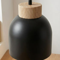 Vigo hanglamp hout 1-lichts zwart