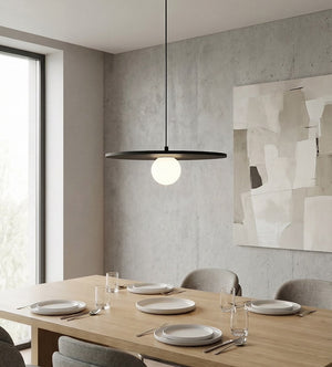 Calma pendant lamp white glass 1-light black