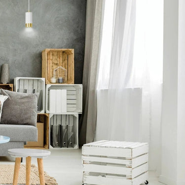 FUMIKO 1-lichts hanglamp - Wit-goud