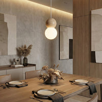 Loop hanglamp wit glas 1-lichts naturel