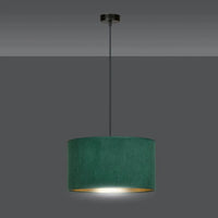 HILDE 1-lichts hanglamp - Groen fluweel - Zwart frame - afbeelding 2