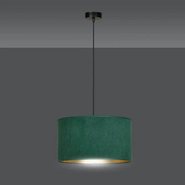 HILDE 1-lichts hanglamp - Groen fluweel - Zwart frame