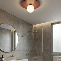 Solar plafondlamp opaalwit glas 1-lichts bordeaux