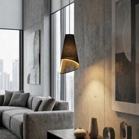 Moda hanglamp textiel 1-lichts zwart goud