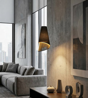 Moda hanglamp textiel 1-lichts zwart goud