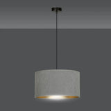 HILDE 1-lichts hanglamp - Grijs fluweel hanglamp met lampenkap - bestellen bij Mooier Thuis