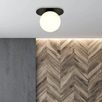 PLAZA 1-lichts plafondlamp - Wit glas - Zwart frame - afbeelding 2
