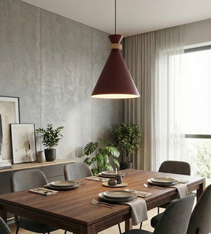 Zero wooden pendant light 1-light bordeaux