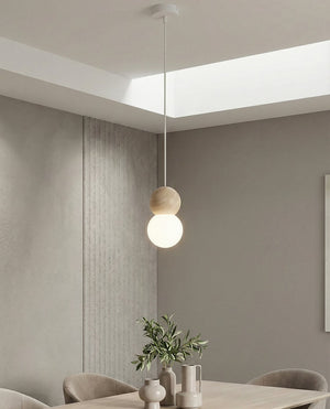 Loop pendant lamp white glass 1-light natural