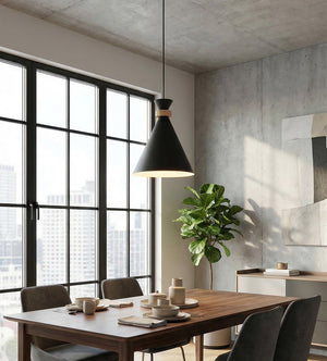 Zero pendant lamp wood 1-light black