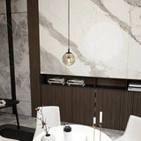 COSMO 1-lichts hanglamp - Amber glas hanglamp met ronde bol - bestellen bij Mooier Thuis