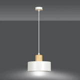 Mooier Thuis - TORIN 1-lichts hanglamp - Wit hanglamp met lampenkap - 25 cm breed