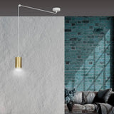 TRAKER 1-lichts hanglamp - Wit goud frame hanglamp met lampenkap - afbeelding 7