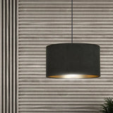 HILDE 1-lichts hanglamp - Zwart fluweel met goud hanglamp met lampenkap - afbeelding 9