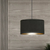 HILDE 1-lichts hanglamp - Zwart fluweel met goud hanglamp met lampenkap - afbeelding 9