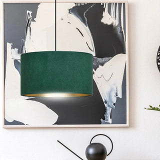 HILDE 1-lichts hanglamp - Groen fluweel - Zwart frame hanglamp met lampenkap - afbeelding 9