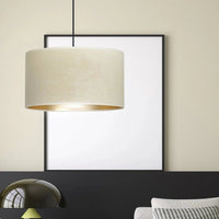 HILDE 1-lichts hanglamp - Zwart frame - Crème kap hanglamp met lampenkap - afbeelding 9