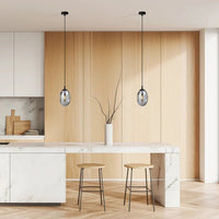 ASTRAL 1-lichts hanglamp - Smoked glas hanglamp met ronde bol - afbeelding 9