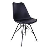 Set van 2 - Eetkamerstoel Oslo - Kunstleer Zwart - 48 cm breed - Mooier Thuis