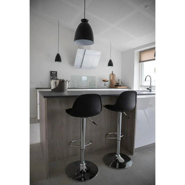 Set van 2 - Trondheim Barkruk - kunstleer zwart