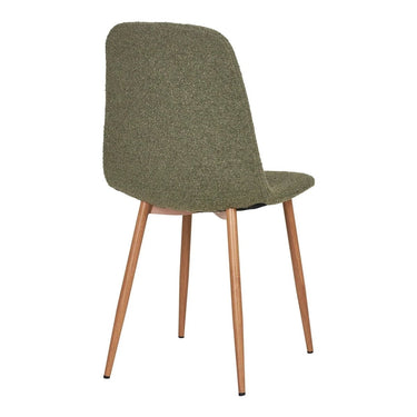 2er-Set – Stockholm Esszimmerstuhl – Dunkles Bouclé-Bouclé-Grün