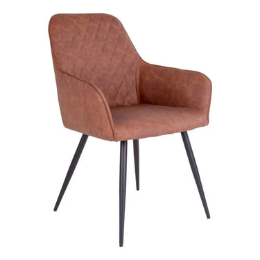 Set van 2 - Eetkamerstoel Harbo - Kunstleer Cognac