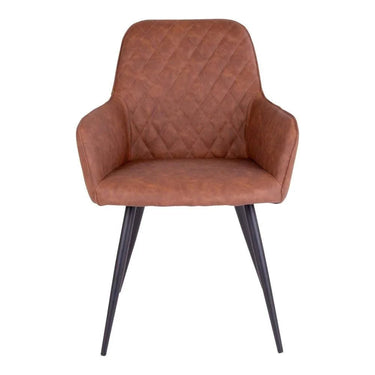 Set van 2 - Eetkamerstoel Harbo - Kunstleer Cognac