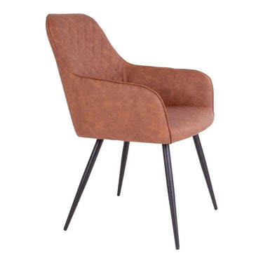 Set van 2 - Eetkamerstoel Harbo - Kunstleer Cognac