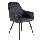 Set van 2 - Eetkamerstoel Harbo - Kunstleer Zwart - 57 cm breed - Mooier Thuis