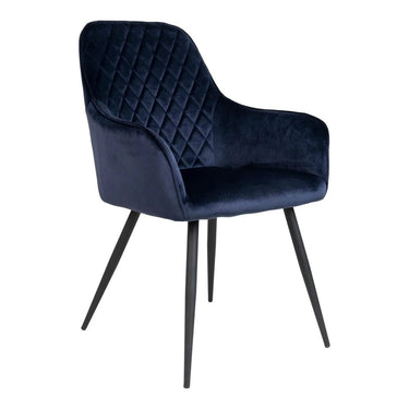 Set van 2 - Eetkamerstoel Harbo - Velvet Blauw