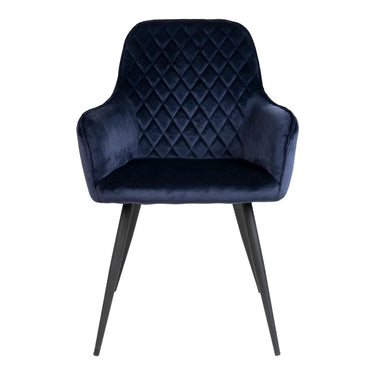 Set van 2 - Eetkamerstoel Harbo - Velvet Blauw