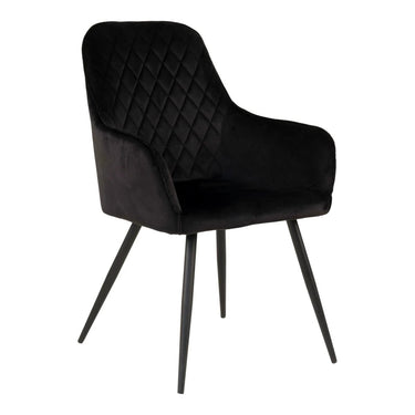 Set van 2 - Eetkamerstoel Harbo - Velvet Zwart